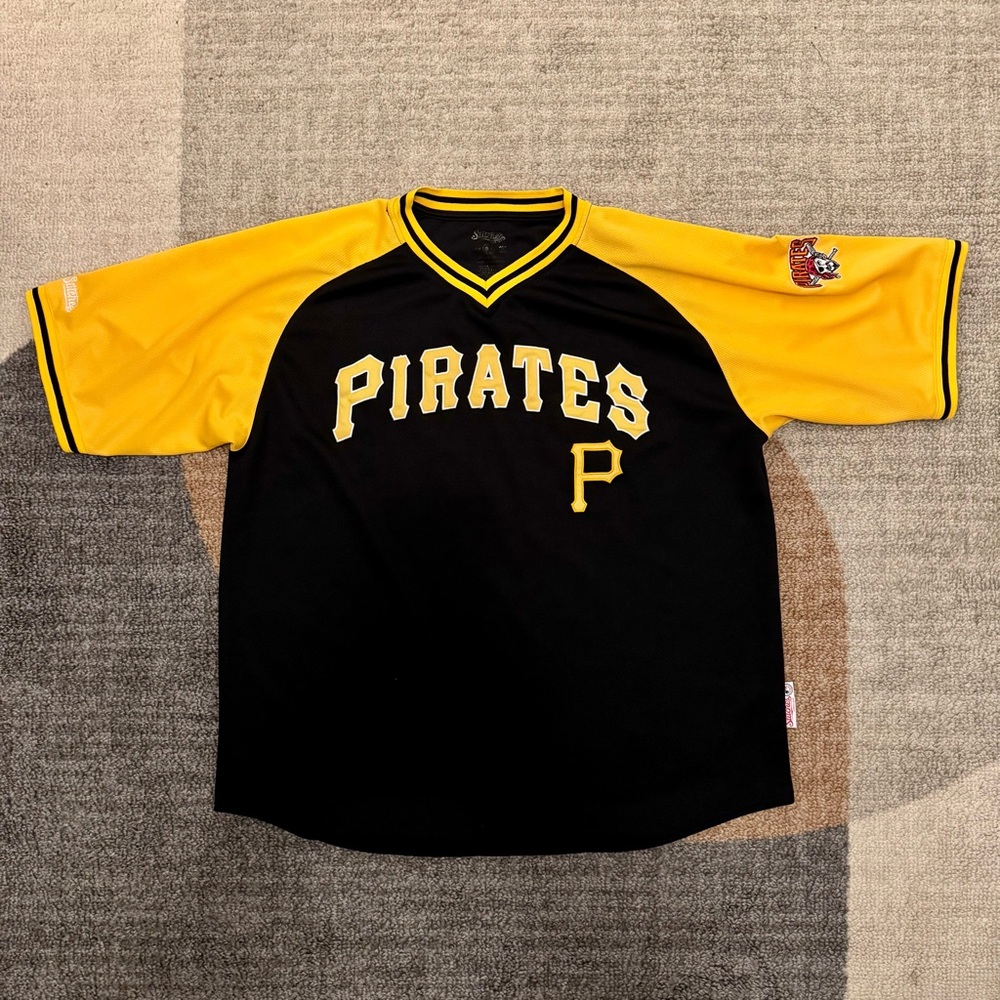 Stitches - Pittsburgh Pirates Pullover Baseball Jersey Black and Yellow - XXL